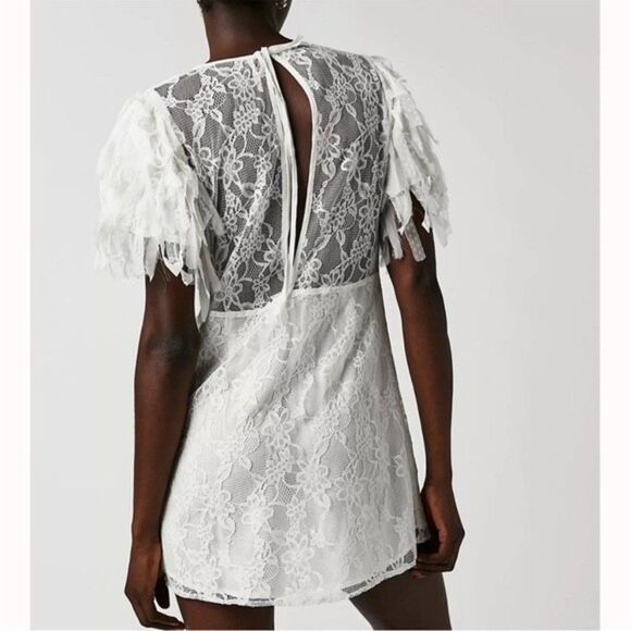 Free People Songbird Mini Dress White Size Large - Picture 2 of 13
